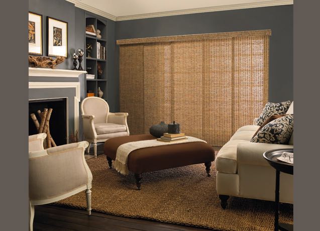 Philadelphia Family room with grey walls and textured sliding panel tracks.